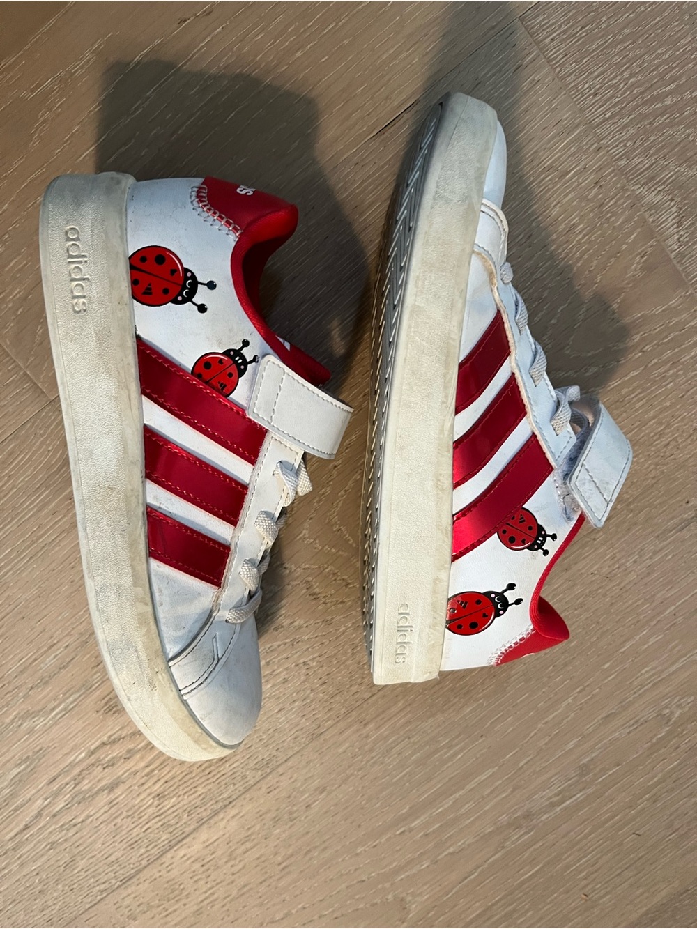 adidas Kids White & Red Ladybug Sneakers